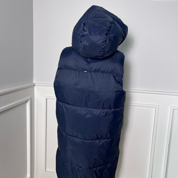 Tommy Hilfiger sleeveless puffer long coat women’s vest size S. Oversized - Picture 9 of 16